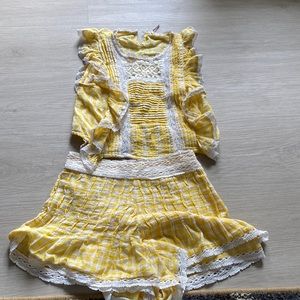 Two piece cotton free people set, size 0, good condition, short and tank top set